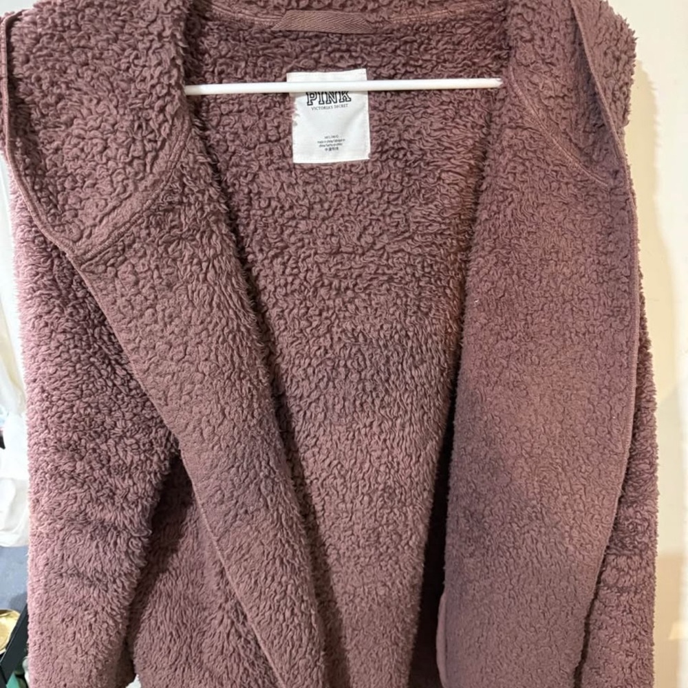 PINK Victoria's Secret Women's Cozy Sherpa Jacket - Mauve